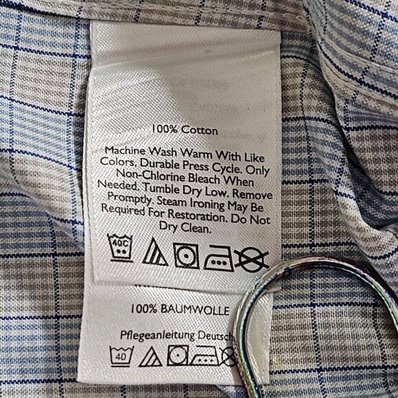 Eddie Bauer Shirt Mens Tall L Plaid LS Wrinkle Free Relaxed Fit Pocket Preppy - Picture 12 of 16